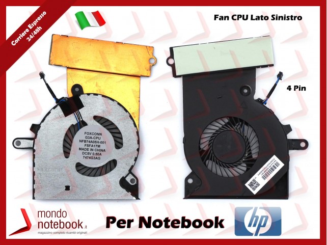 Ventola Fan per HP Omen 17-AN000TX Series 3plus (CPU) Left