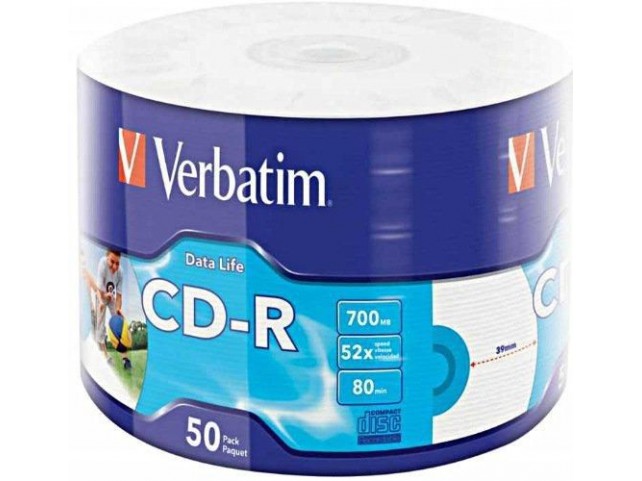 Verbatim CD-R 700MB 52X EXTRA  PROTECTION DATALIFE IJP WRAP
