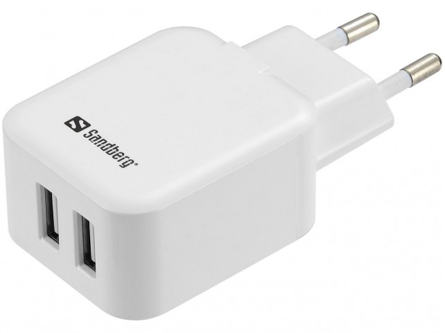 Sandberg AC Charger Dual USB 2A EU  AC Charger Dual USB 2.4+1A