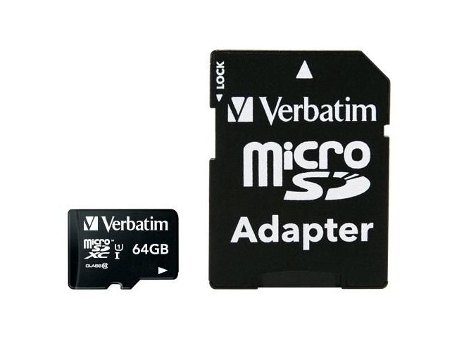 Verbatim 64 GB SD Micro (SDXC) Class 10  With Adaptor