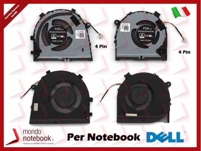 Ventole Dual Fan DELL Inspiron G3 15 3579, G3 17 3779, G5 15 5590 (CPU+GPU) Versione 5V