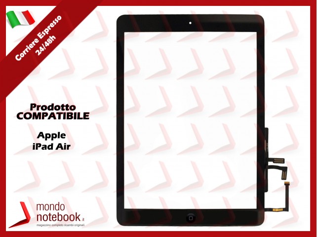 Vetro Touch Screen APPLE iPad Air A1474 A1475 A1476 (Nero)