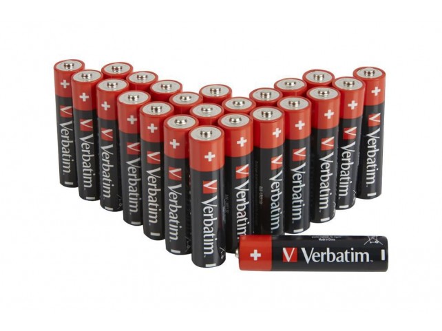 Verbatim ALKALINE BATTERY AAA 24 PACK  (BOX) 49504, Single-use