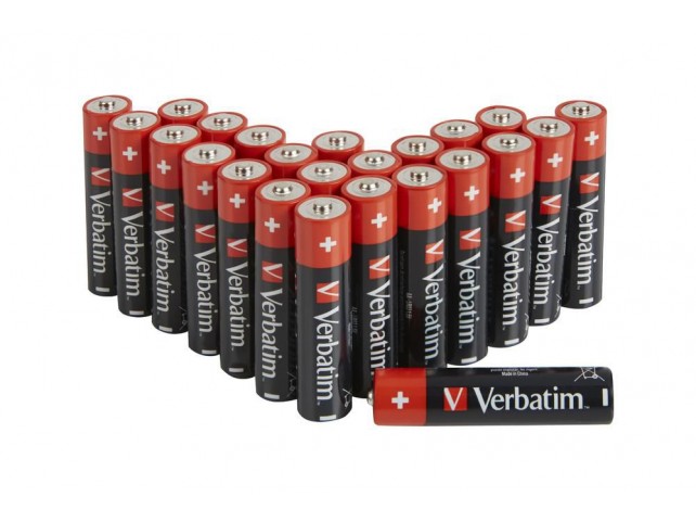 Verbatim ALKALINE BATTERY AA  24 PACK  (BOX) 49505, Single-use