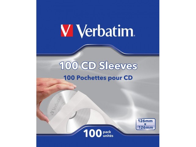 Verbatim CD PAPER SLEEVES 100 PACK  CD Sleeves (Paper) 100pk, 100