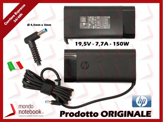 Alimentatore Originale HP 150W 19,5V 7,7A (4,5mm x 3mm) Punta Blu