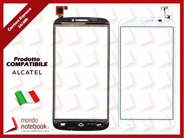 Vetro Touch Screen per Smartphone Alcatel On Pop C7 Ot 7041 7041D 7040E Bianco