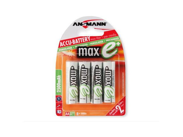 ANSMANN 1x4 maxE NiMH rech.bat.  2500 Mignon AA 2400 mAh