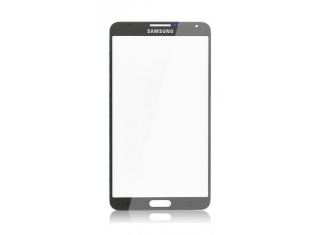 Vetro Vetrino per Smartphone SAMSUNG Galaxy NOTE 3 N9000 N9005 + BIADESIVO (Nero)