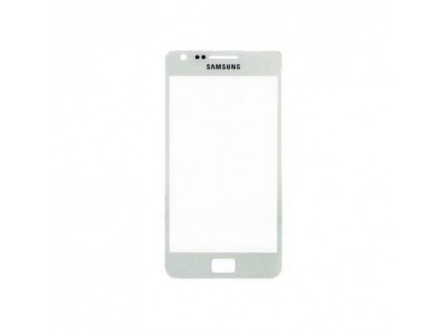 Vetro Vetrino per Smartphone SAMSUNG Galaxy S2 i9100 + BIADESIVO (BIANCO)