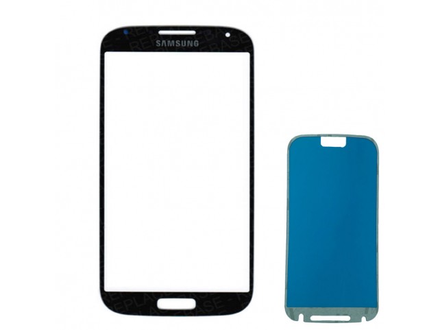 Vetro Vetrino per Smartphone SAMSUNG Galaxy S4 I9500 I9505 + BIADESIVO (Black mist)