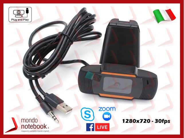 Webcam Risoluzione 1280×720 - 720p VideoCamera Smartworking per Skype