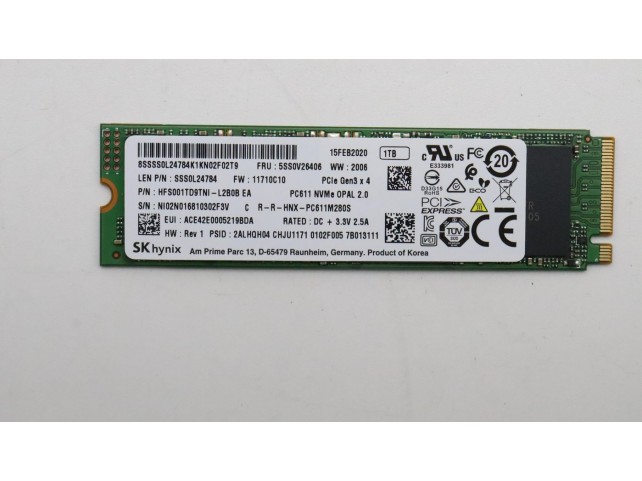 Lenovo SSD M.2 PCIe NVMe FRU SSD 1TB  RoHS SK Hynix M.2