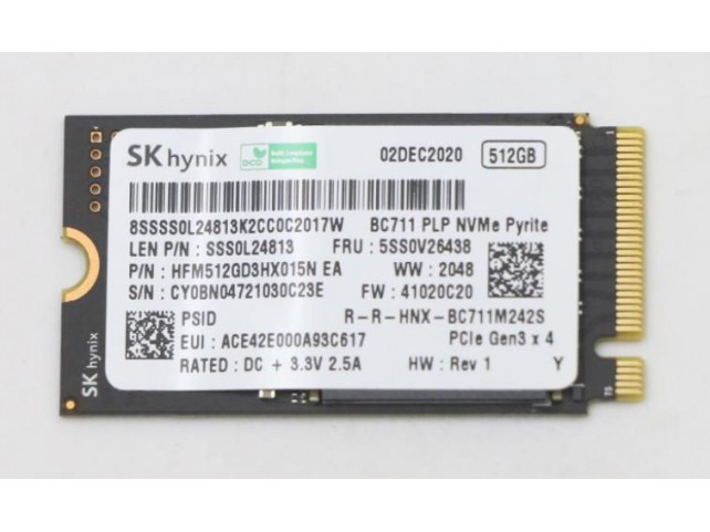 Lenovo SSD_ASM 512G M.2 2242 PCIe3x4  