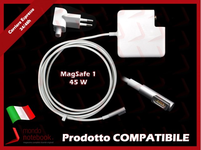 Alimentatore AC Adapter Compatibile APPLE MagSafe 1 45W A1374