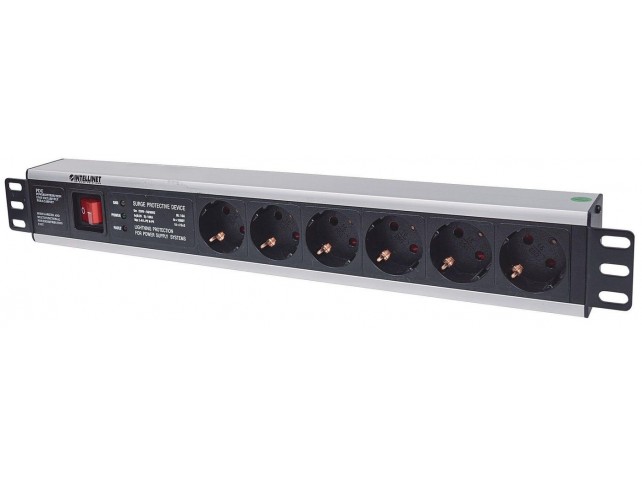 Intellinet 19" 1.5U Rackmount 6-Output  Power Distribution Unit (PDU)