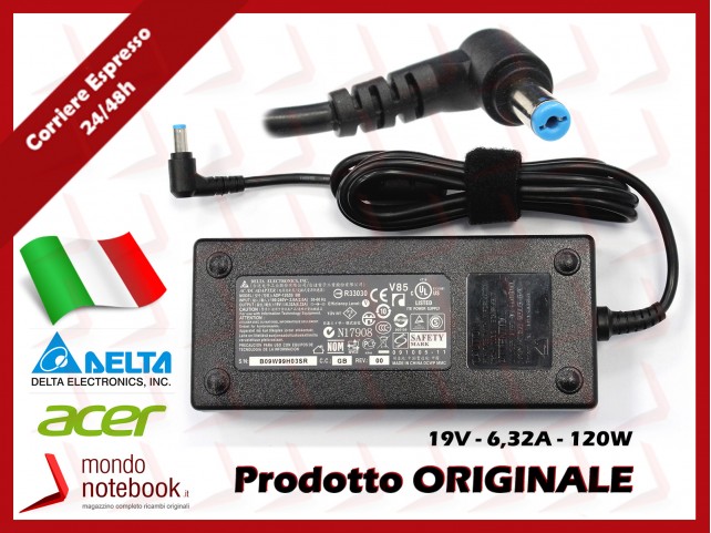 Alimentatore Originale ACER 120W 19V 6,32A (5,5mm x 1,7mm)