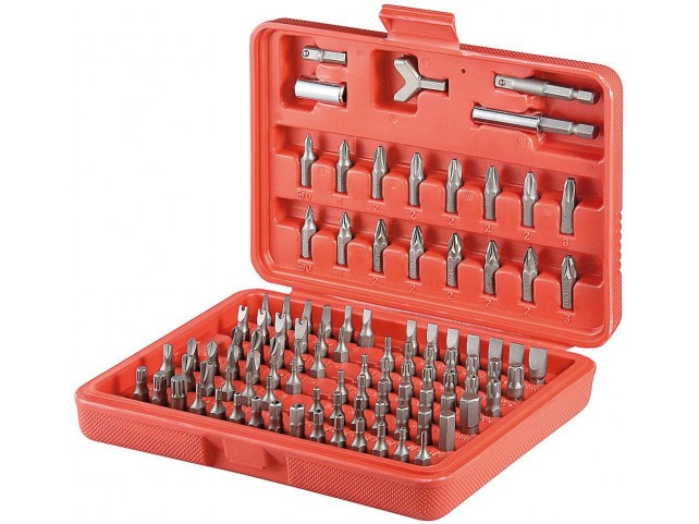 MicroConnect 100 pcs Bit set  77045, Metal, Plastic, Red,