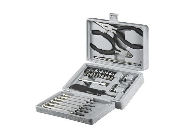 MicroConnect Tool Box 25 components  77093, Black, Silver