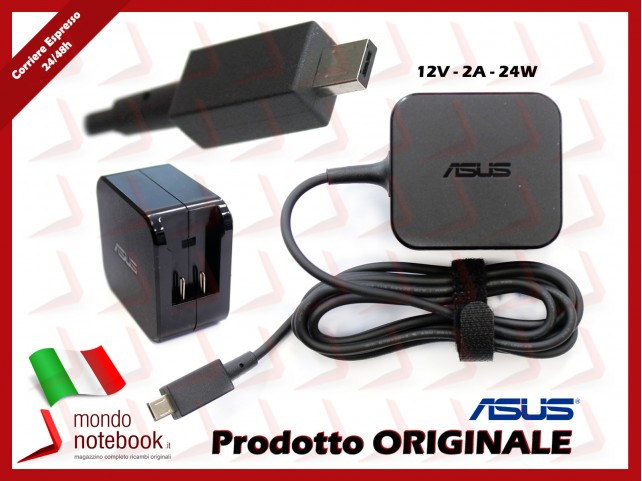 Alimentatore Originale ASUS 24W 12V 2A per Eee Book C100PA C201PA (Senza Plug)