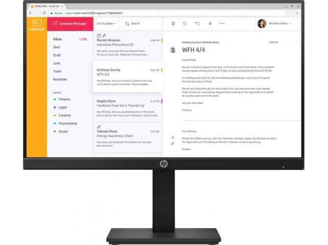 HP P24h G4 60.5 cm (23.8") 1920  x 1080 pixels Full HD IPS