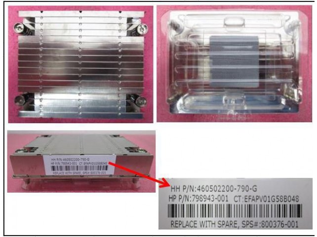 Hewlett Packard Enterprise HEATSINK XL1X0R 18 FINS  **Refurbished**