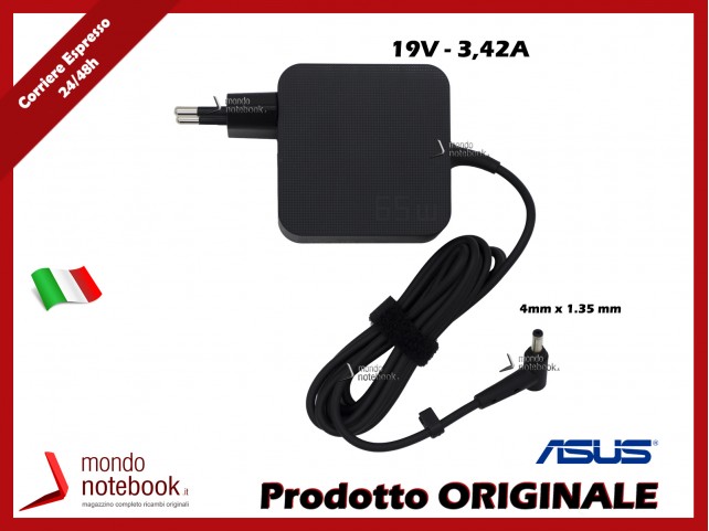 Alimentatore Originale ASUS 65W 19V 3,42A (4mm x 1.35 mm) con Spina Integrata