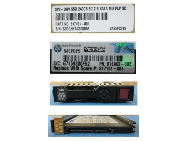 Hewlett Packard Enterprise hot-plug SSD 240GB 2.5Inch SFF  SATA interface 6Gb/sec