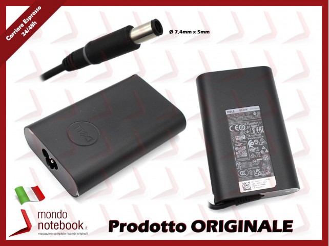 Alimentatore Originale DELL 65W 19,5V 3,34A (7,4mm x 5mm) Slim 450-18168