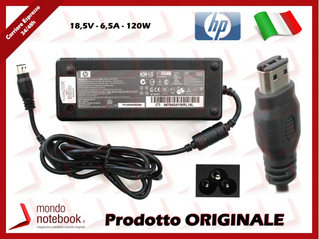 Alimentatore Originale HP 120W 18,5V 6,5A Pavilion ZV6000 Compaq Presario R4000 series
