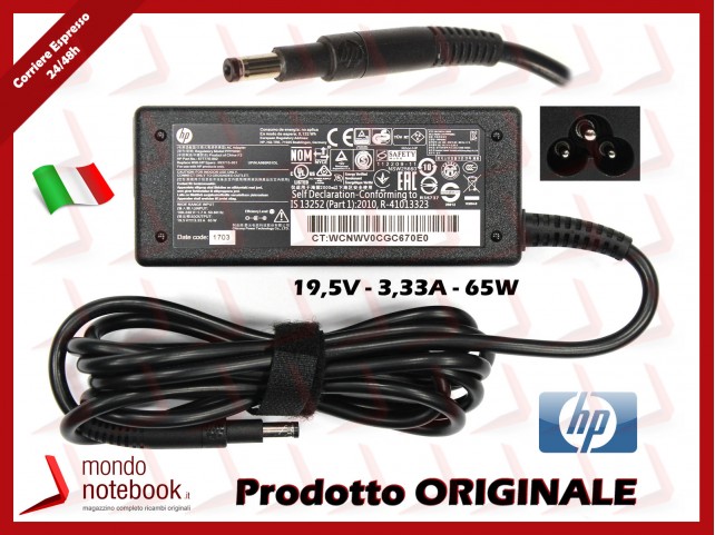Alimentatore Originale HP 65W 19,5V 3,33A (4,8mm x 1,7mm)
