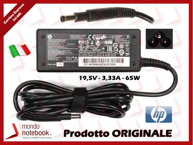 Alimentatore Originale HP 65W 19,5V 3,33A (4,8mm x 1,7mm)