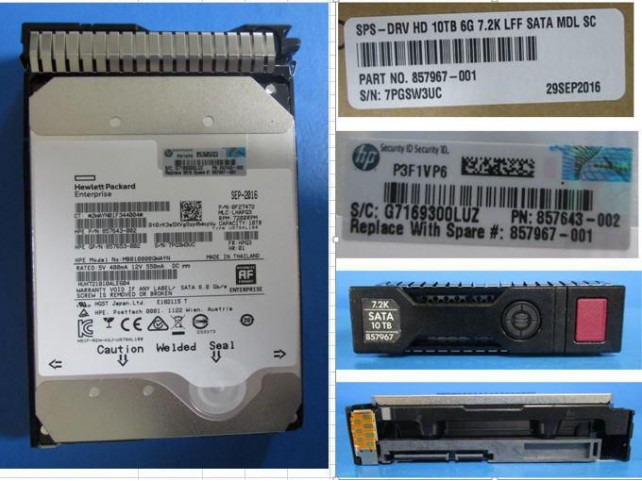 Hewlett Packard Enterprise HD 10TB 6G 7.2K LFF SATA MDL  SC