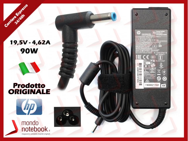 Alimentatore Originale HP 90W 19,5V 4,62A (4,5mm x 3mm) Punta Blu