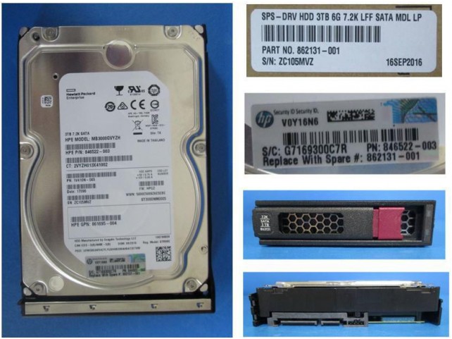 Hewlett Packard Enterprise DRV HDD 3TB 6G 7.2K LFF SATA  MDL LP