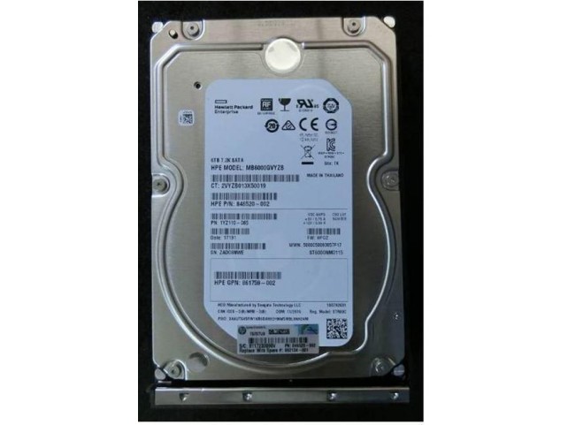 Hewlett Packard Enterprise HDD 6TB 6G 7.2K LFF SATA MDL  LP
