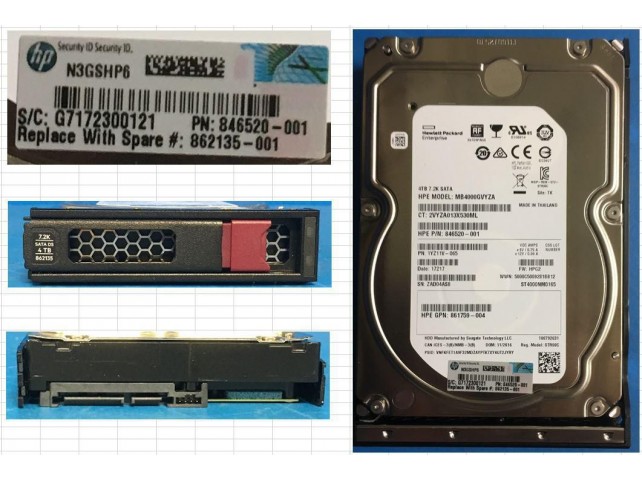 Hewlett Packard Enterprise HDD 4TB 6G 7.2K LFF SATA MDL  LP