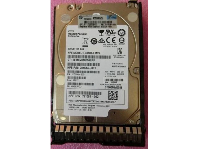 Hewlett Packard Enterprise 600GB SAS 12G 10K SFF SC DS  **Refurbished**
