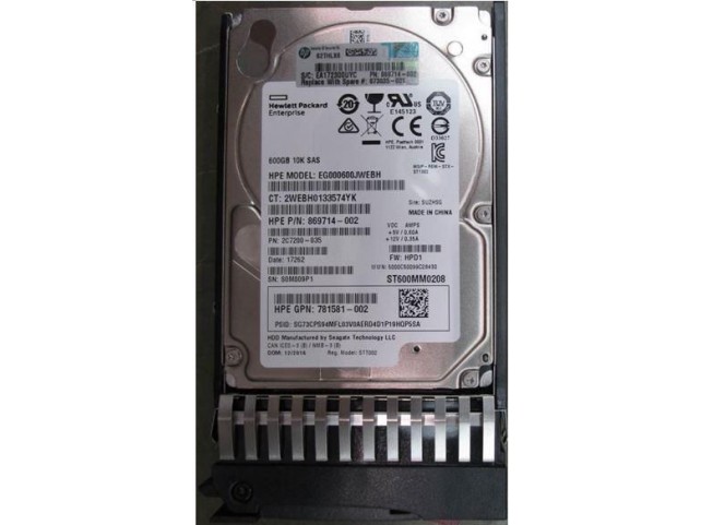Hewlett Packard Enterprise HDD 600GB 12G 10K SFF SAS ST  DS