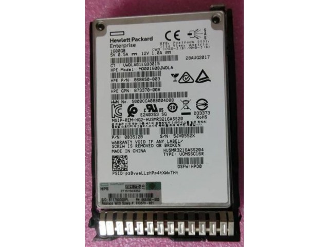 Hewlett Packard Enterprise 1.6TB SAS 12G SFF SC DS MU SSD  