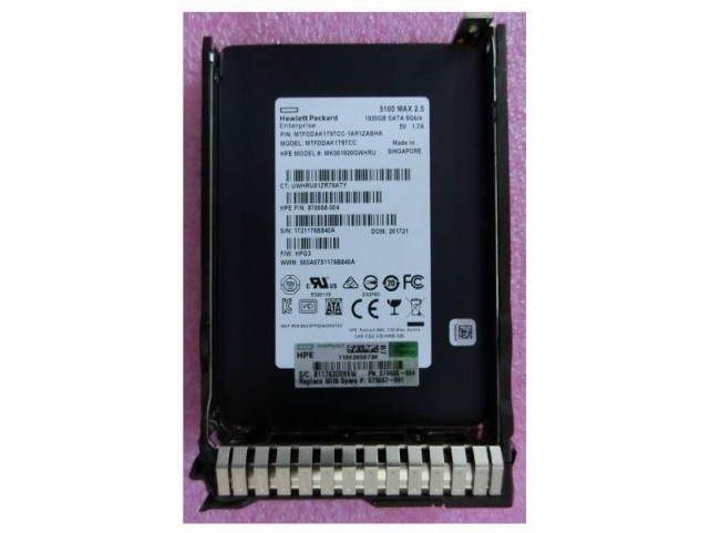 Hewlett Packard Enterprise SSD 1.92TB 6G SATA MU SFF  