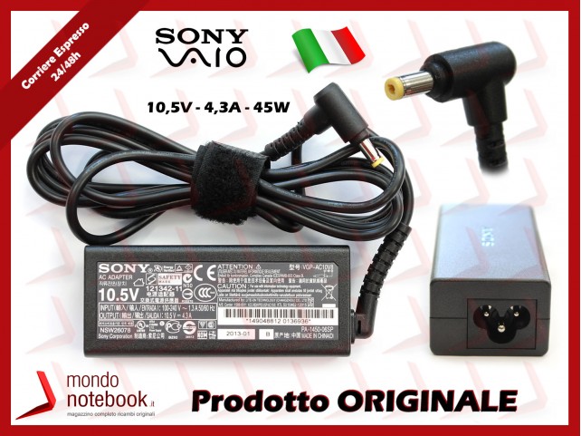 Alimentatore Originale SONY 45W 10,5V 4,3A (4.8mm X 1.7mm) 3P