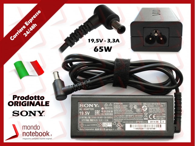 Alimentatore Originale SONY 65W 19,5V 3,3A (6mm X 4,4mm) 3P