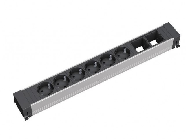 Bachmann Conference power strip ALU  444mm with child protection