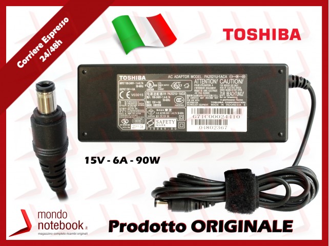 Alimentatore Originale TOSHIBA 90W 15V 6A (6,3 mm x 3mm)