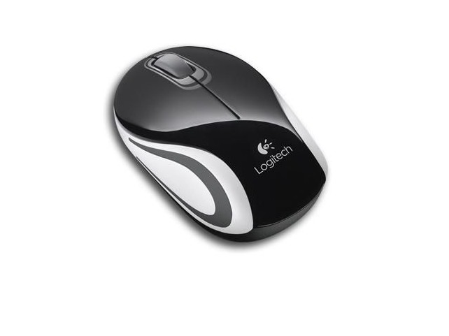Logitech M187 Mini Mouse, Black  Wireless