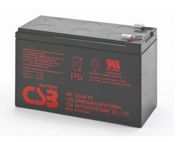 PowerWalker HR 1234W Battery 12V/9Ah  34W, 15 min-rate to 1.67V/cell