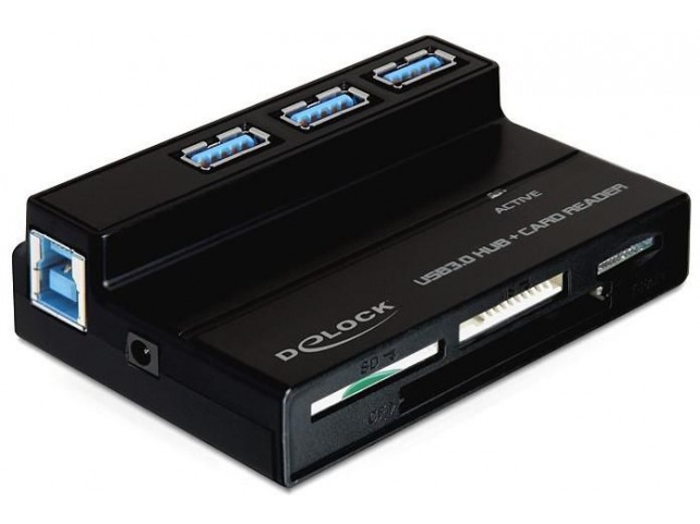 Delock USB 3.0 Card Reader All in 1 +  3 Port USB 3.0 Hub