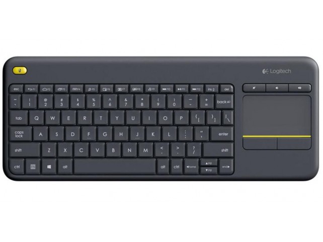 Logitech K400 Plus Keyboard, German  Wireless Touch, Black