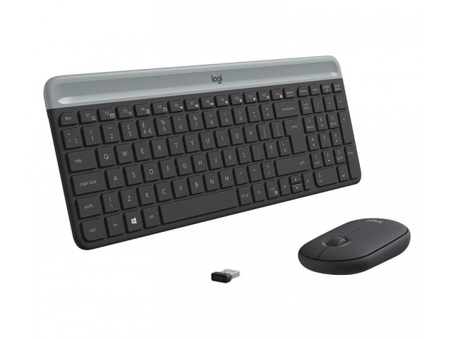 Logitech Slim Wireless Keyboard and  Mouse Combo MK470 - GRAPHITE